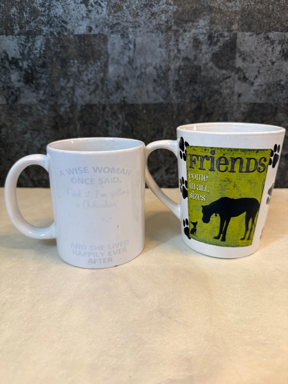 Friends Come in All Sizes Green and White Ceramic Mug